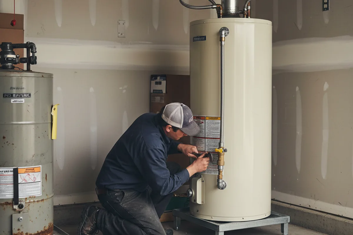 Water heater and shutoff valve replacement in Belmont