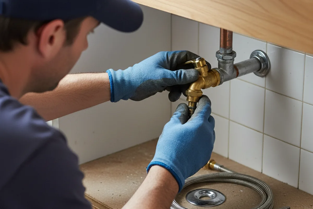 Shutoff valve and fitting work during Emergency Plumbing in Belmont